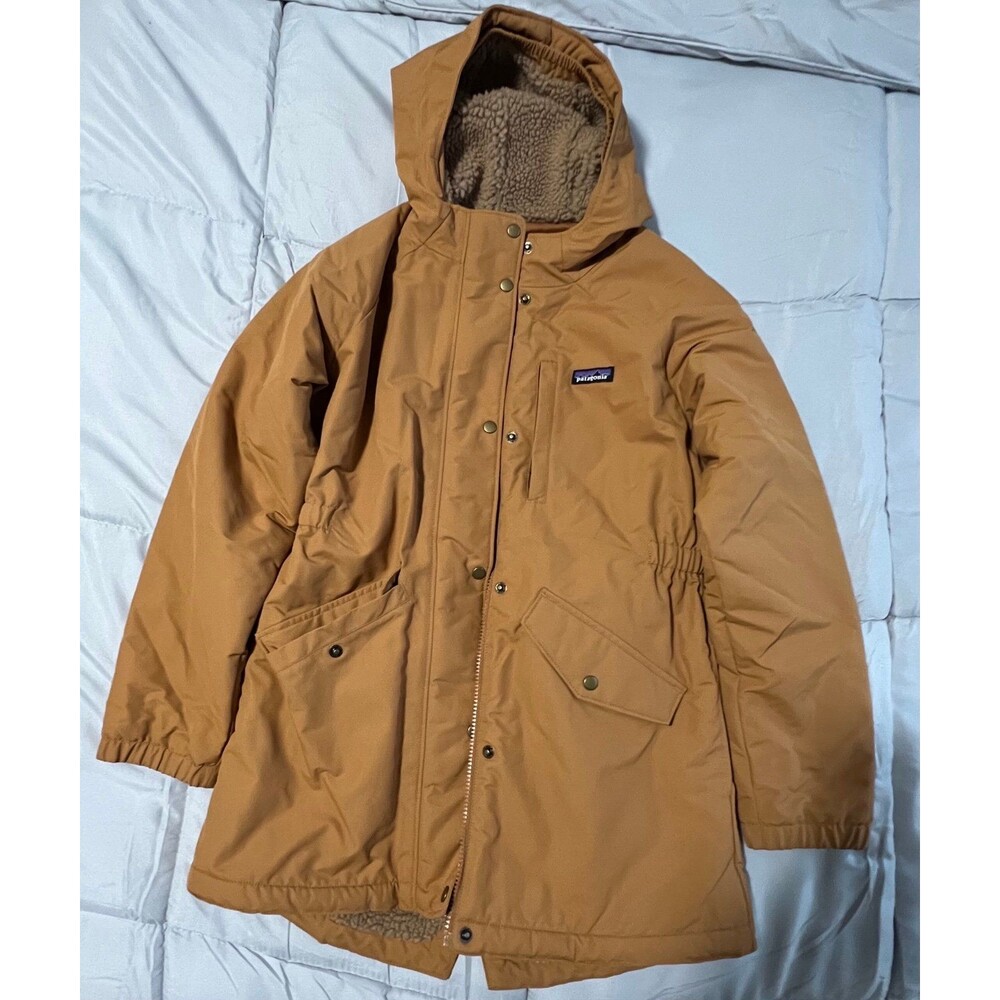 Patagonia Girls XL Brown Fleece-Lined Jacket Hooded  Outerwear Great Condition
